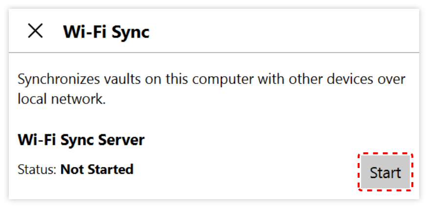 start wi-fi sync