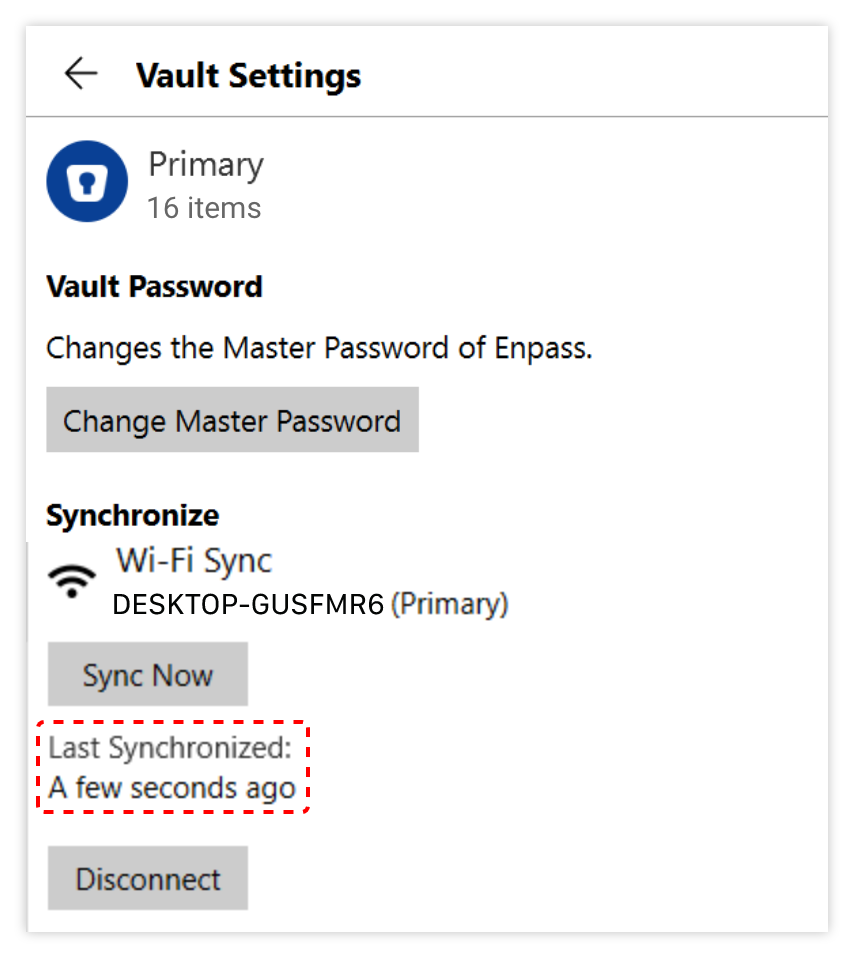 Wi-Fi sync configured in iOS